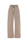 Palm Angels Overdyed Logo-embroidered Wide-leg Jeans In Brown