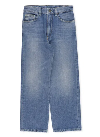 Palm Angels Kids' Jeans With Logo In Blue