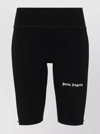 PALM ANGELS JERSEY CYCLIST TRACK SHORTS WITH STRIPED DETAIL