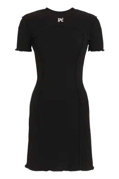 Palm Angels Jersey Mini Dress In Black