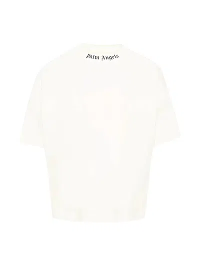 Palm Angels Kids' Logo-print T-shirt In Neutral