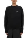 Palm Angels Cotton Oversize Crew Neck Sweatshirt
