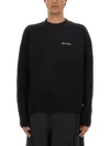 Palm Angels Cotton Oversize Crew Neck Sweatshirt