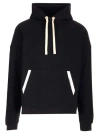 Palm Angels Black Hoodie Withe Pockets In Offw