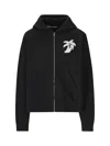 Palm Angels Logo-print Zip-up Hoodie In Black