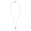 Palm Angels Women's Gold-tone Logo Pendant Necklace In Green/gold