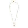 Palm Angels Women's Gold-tone Logo Pendant Necklace In Green/gold