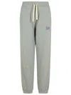 Palm Angels Jogger Grey Cotton Pants In Grey