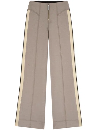 Palm Angels Side-stripe Sweatpants In 6c03 Taupe - Off White