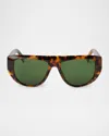 Palm Angels Joshua Round Acetate Sunglasses In 6055 Havana Green