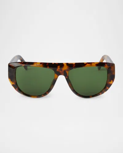 Palm Angels Joshua Round Acetate Sunglasses In 6055 Havana Green