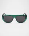 Palm Angels Joshua Shield Acetate Sunglasses In Green