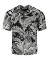Palm Angels Jungle Palms Bowling Shirt In Gray