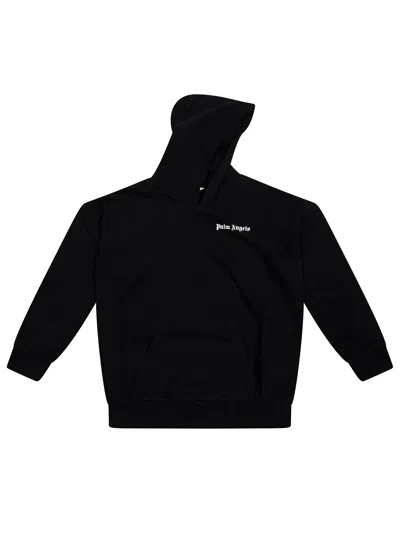 Palm Angels Junior Mini Logo Back Hoodie In Nero
