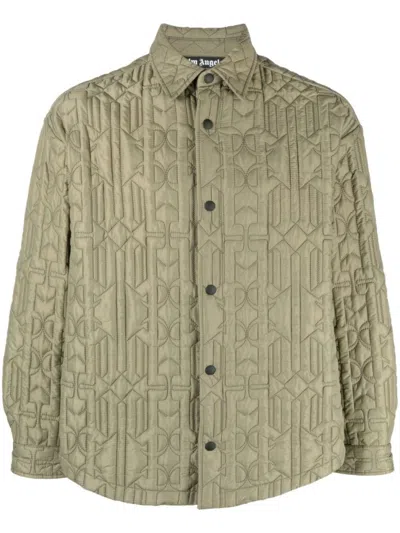Palm Angels Textured Shirt In Grey