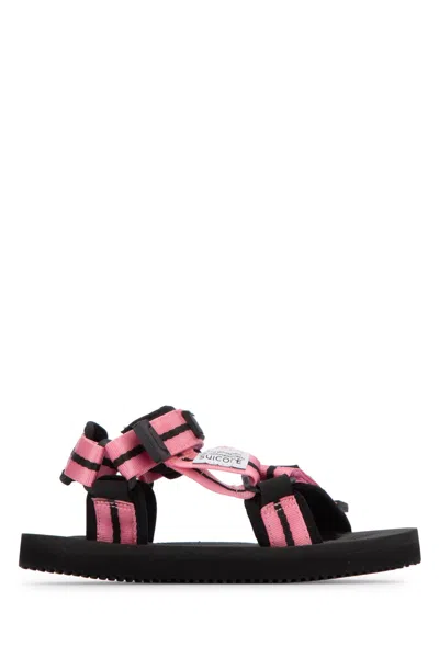 Palm Angels Kids Adjustable Nylon Strap Sandal In Pink
