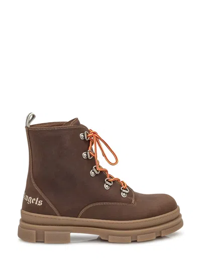 Palm Angels Kids Anfibi Mini Boots For Kids In Brown