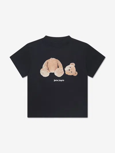 Palm Angels Kids Bear T-shirt In Black