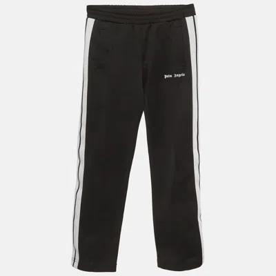 Pre-owned Palm Angels Kids Black/white Striped Jersey Track Pants 12 Yrs