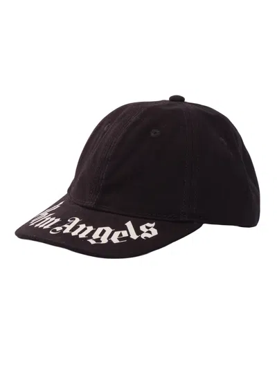 Palm Angels Kids Brushed Logo Baseball Cap Boy In Black
