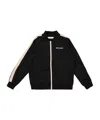 Palm Angels Kids Contrast-stripe Zipped Track Jacket In Black