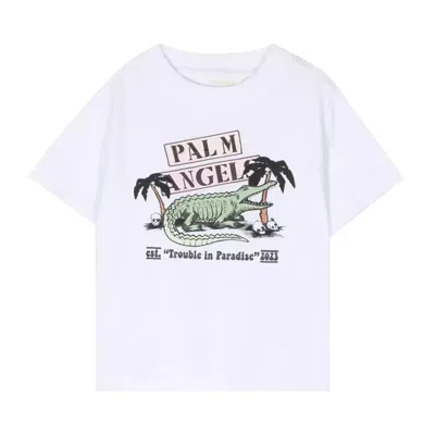 Pre-owned Palm Angels Kids Croco Trouble T-shirt 'white' | Kid's Size 10