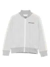 Palm Angels Kids Sporty Full-zip Sweater In White