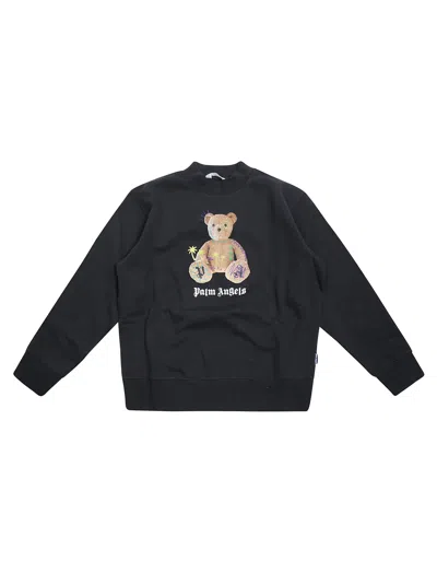Palm Angels Kids Gc Bear Graphic Sweatshirt In Blue