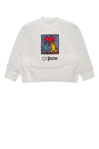 Palm Angels Kids Kids Cotton Rib-knit Sweater In Neutral