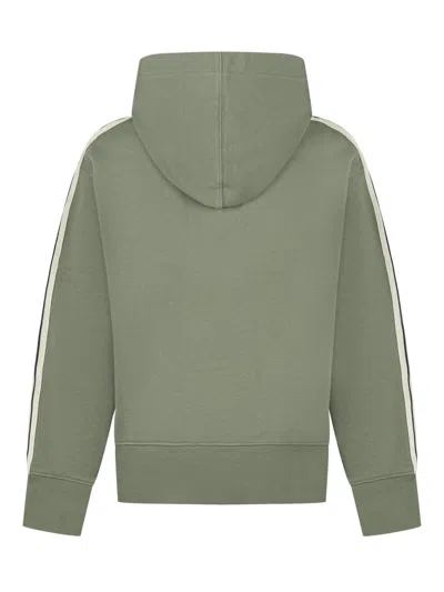 Palm Angels Kids Kids' Military Graphic Sweatshirt With Hood In Green