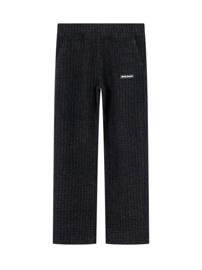 Palm Angels Kids Kids' Soft Fabric Trousers With Striped Design In Blue