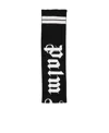 Palm Angels Kids Logo Intarsia Scarf In Black