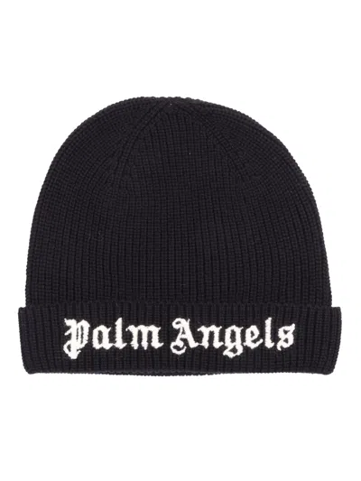 Palm Angels Kids Logo Knit Beanie Black Off White