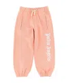 Palm Angels Kids Logo Printed Drawstring Track Pants In Nude