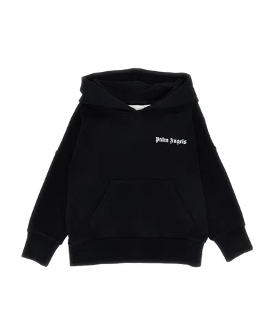 Palm Angels Kids Logo-printed Straight Hem Hoodie In Black