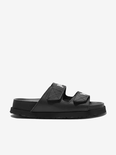 Palm Angels Kids Logo Sandals In Black