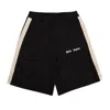 Palm Angels Kids Logo Tape Track Shorts In Black