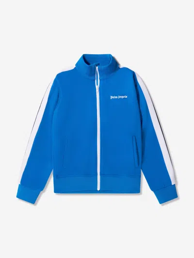 Palm Angels Kids Logo Track Sweatshirt 8 Years Blue By Childsplay Clothing In Royal Blue Off White