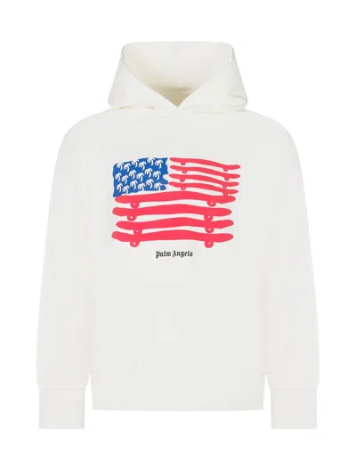Palm Angels Kids Mini Angels Sweatshirt With Hood - Revolution Style In Off White