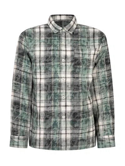 Palm Angels Kids Mini Flannel Shirt In Multi