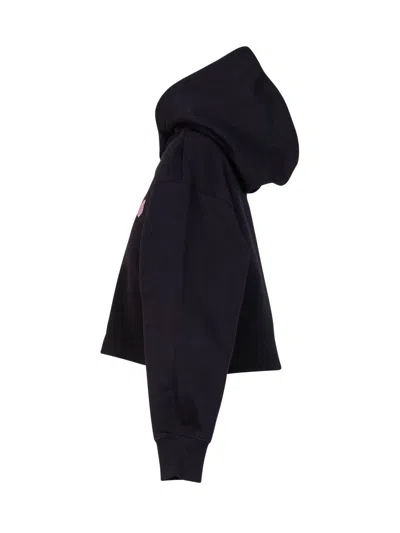 Palm Angels Kids Mini Hoodie Sweatshirt With Logo Application In Nero