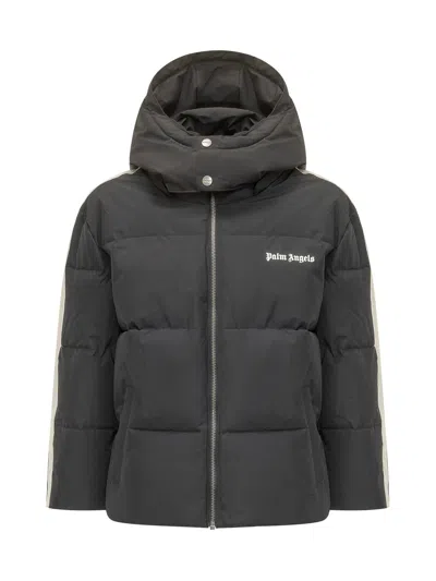Palm Angels Kids Mini Puffer Jacket In Nero