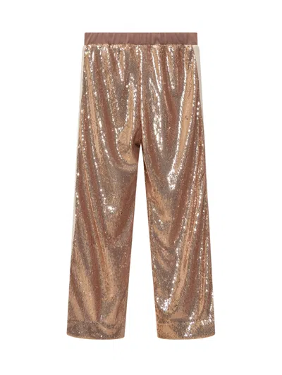Palm Angels Kids Mini Trendy Trousers With Stylish Detailing In Gold