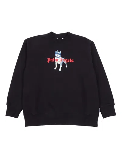 Palm Angels Kids Palm Dog Graphic Sweatshirt In Black