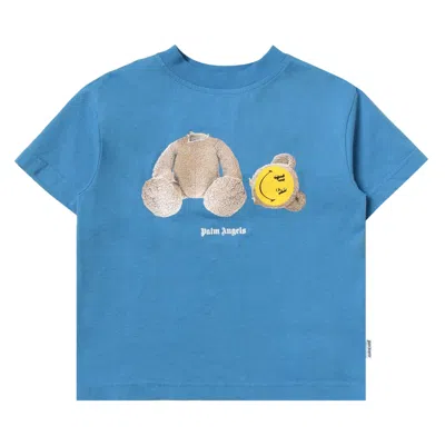 Pre-owned Palm Angels Kids Smiley Bear T-shirt 'light Blue/lemon' | Kid's Size 10