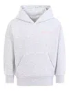 Palm Angels Kids Top With Embroidered Logo And Hood In Gray