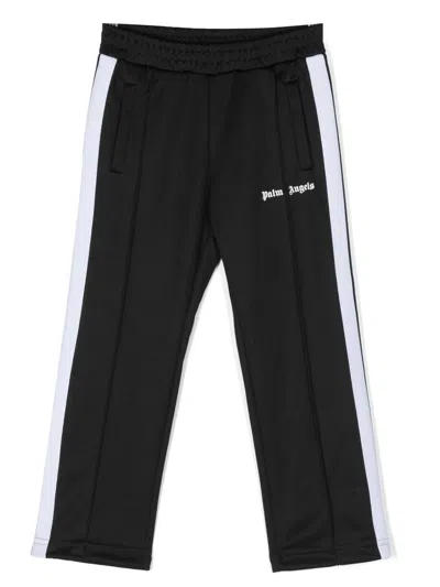 Palm Angels Kids Trousers In Black Off