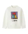Palm Angels Kids X Keith Haring Logo Printed Sweatshirt In White