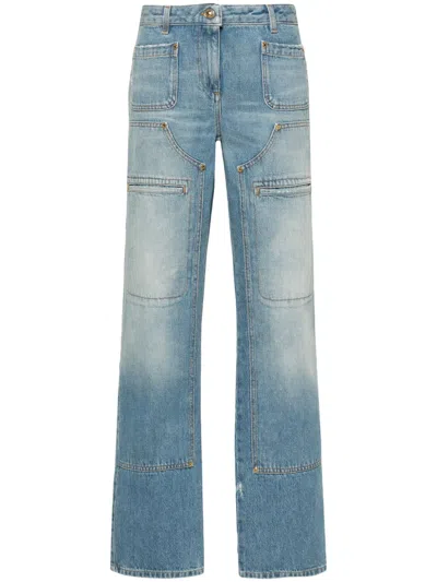PALM ANGELS KNEE-PANEL MID-RISE STRAIGHT JEANS