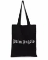 Palm Angels Knit Shopper Logo Tote Bag In Black